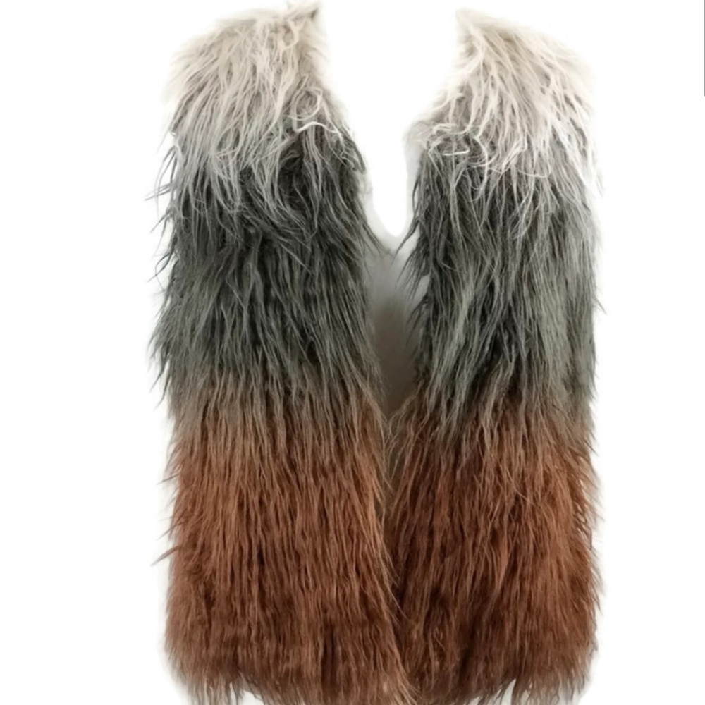 Lovestitch ombré faux fur vest